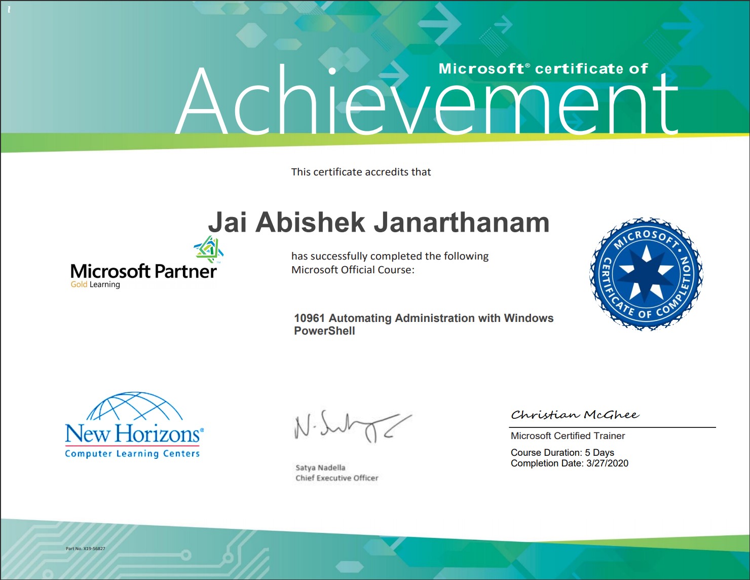 10961 PowerShell course badge